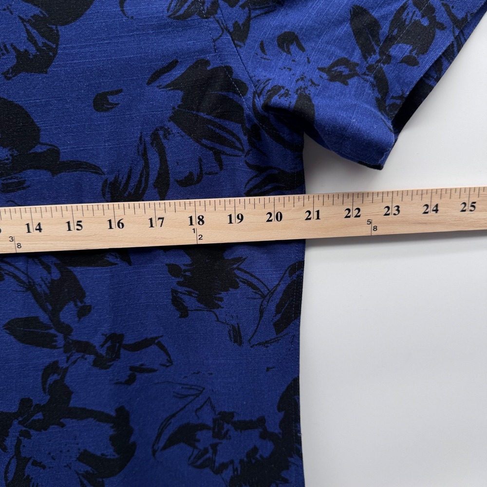 Ted Baker Button Up Shirt Mens S Blue Midnight Sail Floral Camp Collar NEW - Picture 4 of 8